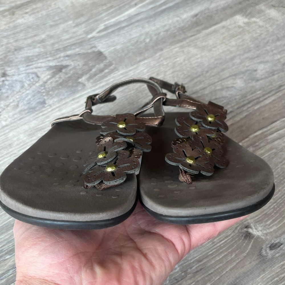 Vionic Julie II Thong Sandals Bronze Floral Womens 9‎ UK 7 EU 41 - Picture 6 of 8